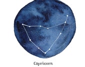 CAPRICORN Constellation Zodiac Greeting Card Birthday Card Astronomy Stars