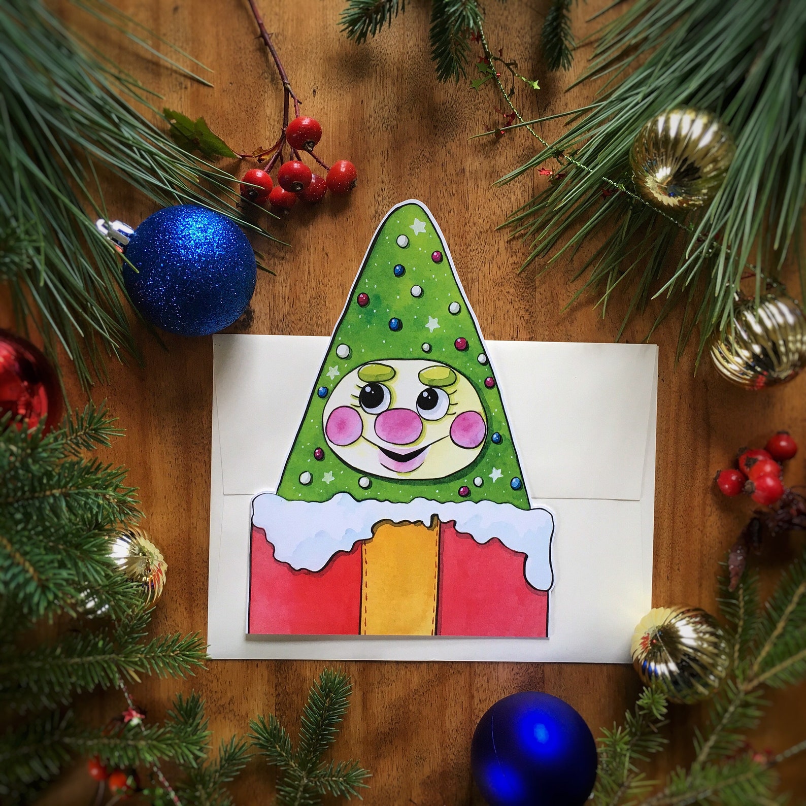 Woody the Talking Christmas Tree Diecut Christmas Card Etsy Woody Christmas Tree