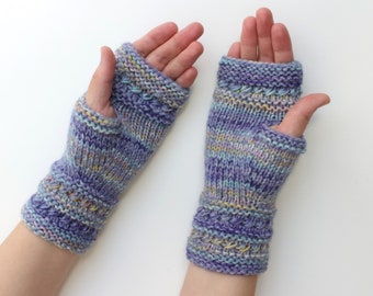 Fingerlose Handschuhe, vegane Handschuhe, Acryl Armstulpen, Weihnachtsgeschenk, handgestrickt, handgefertigt, versandfertig