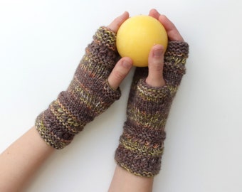Fingerlose Handschuhe, vegane fingerlose Handschuhe, Armstulpen aus Acryl, Weihnachtsgeschenk, klobige Handschuhe, handgefertigt, versandfertig