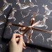 Christmas Deer Wrapping Paper, Snowy Deer Antlers Pattern, Leaping Deer Gift Wrap Sheets 