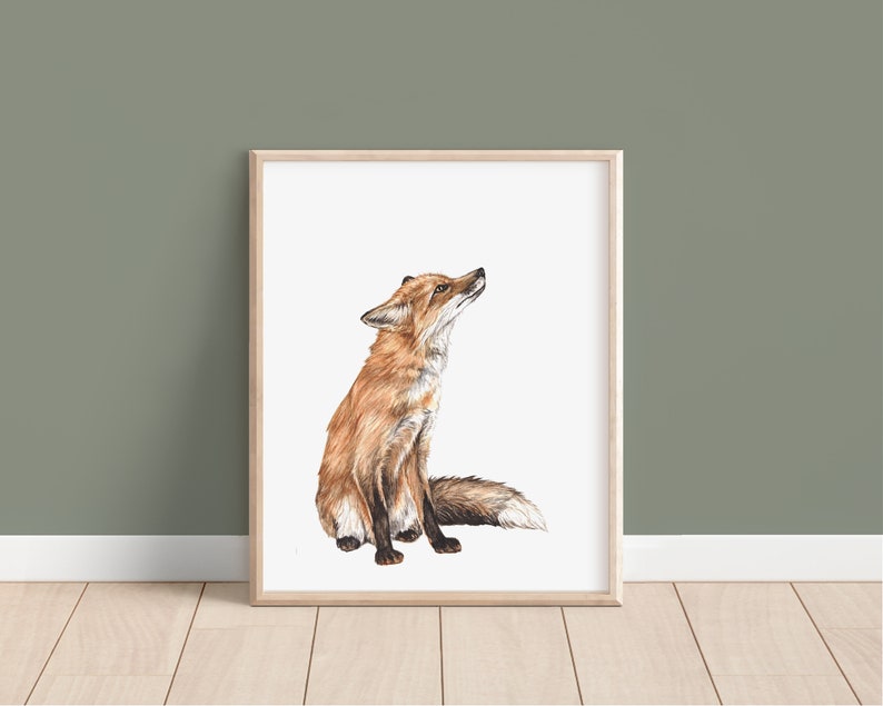 Biscuit the Fox, Urban Fox Charity Print Nature Watercolour Illustration Fine Art Mini Print, Animal Nursery Art, 5x7 A5 image 4