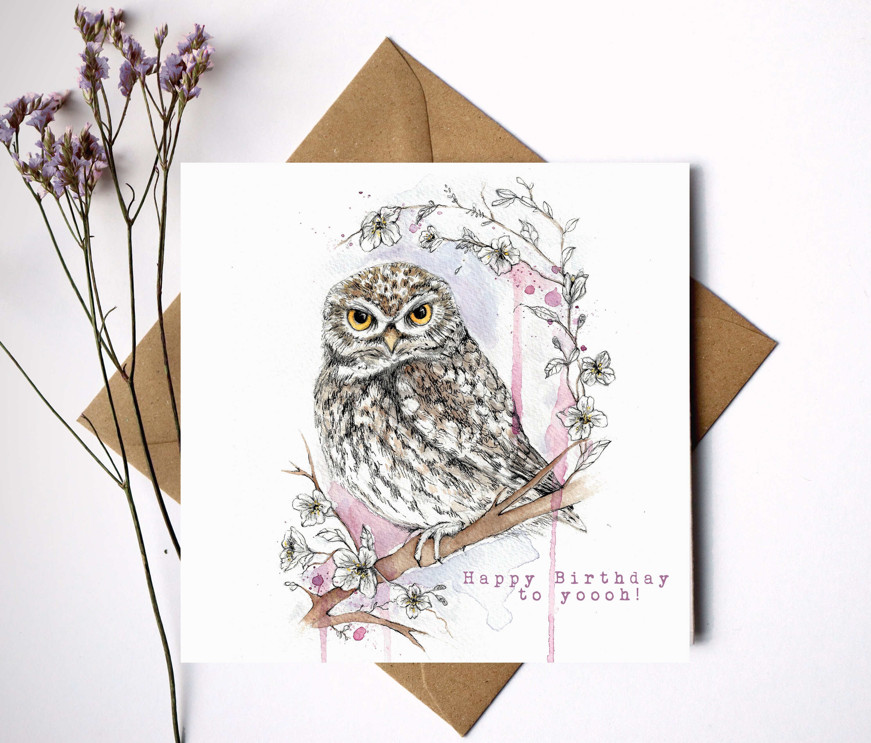 Petit Hibou Joyeux Anniversaire A Yoooh Carte Etsy France