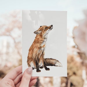 Biscuit the Fox, Urban Fox Charity Print Nature Watercolour Illustration Fine Art Mini Print, Animal Nursery Art, 5x7 A5 image 3