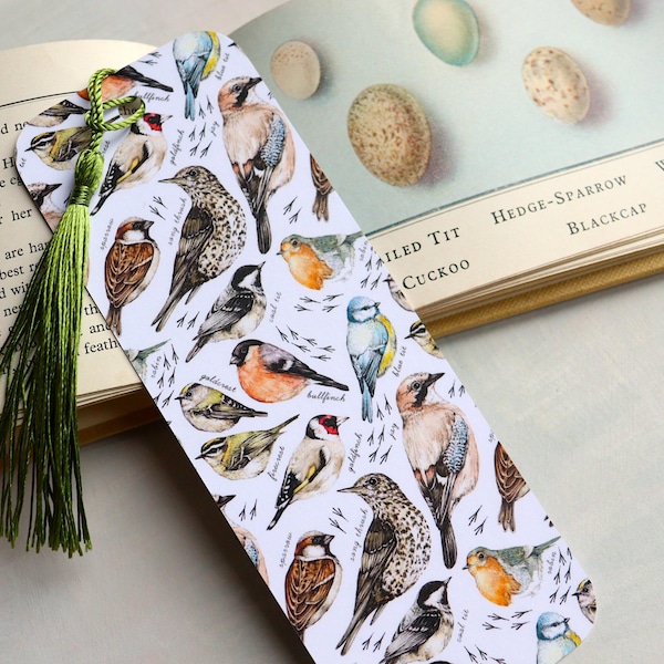 Illustrated Birds Bookmark, British Ornithology Book Lovers, Bookish Gift, Bird Bookmark