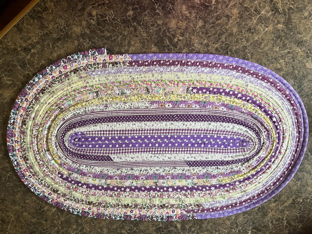 Purple Small Oval Jelly Roll Rug - Etsy