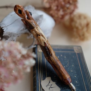 Penna a immersione intagliata a mano in legno naturale adatta per calligrafia, disegno, schizzi