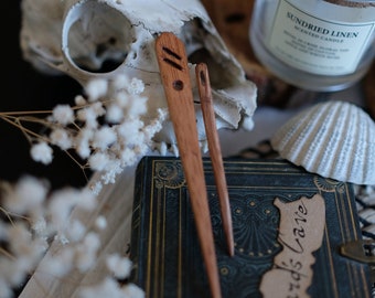 Wooden Knitting Needles for Nalbinding or Weaving