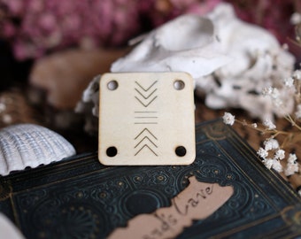 Tablet Weaving Card made from plywood with Ethnographic Baltic symbols