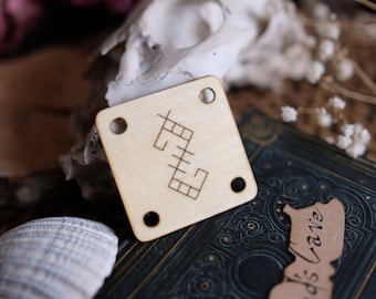 Tablet Weaving Card made from plywood with Ethnographic Baltic symbols