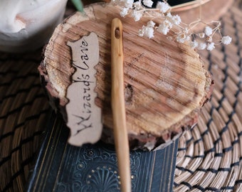 Aguja de tejer larga de madera para encuadernación o tejido