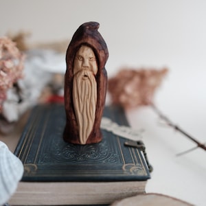 Carved Wooden Pagan Wizard Idol Sculpture