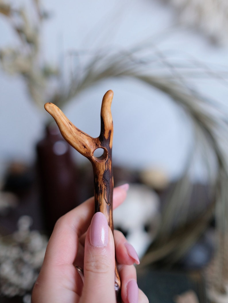 Lucet knitting fork made from natural wood image 7