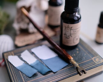 Encre botanique bleue naturelle, fabriquée à la main à partir de Ligustrum