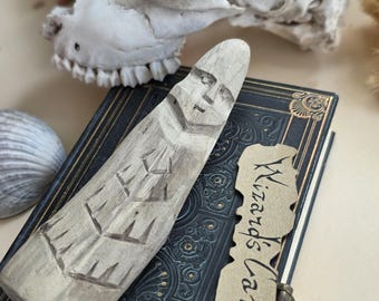 Carved Wooden Pagan Wizard Idol Sculpture