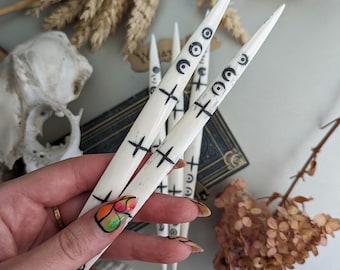 Bone Weaving Batten and Pick up Stick for Various Weaving Projects