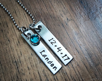 Hand Stamped Personalized New Mom Necklace - New Mom Gift - New Mommy Gift - New Mother Gift - New Mom Jewelry