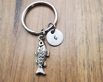 Fish Keychain, Fishing Gift for Him, Personalized Fish Key Ring