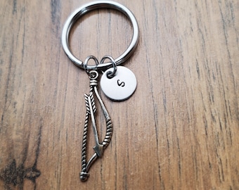 Bow and Arrow Keychain, Archery Keychain, Archery Gift, Hunter Keychain