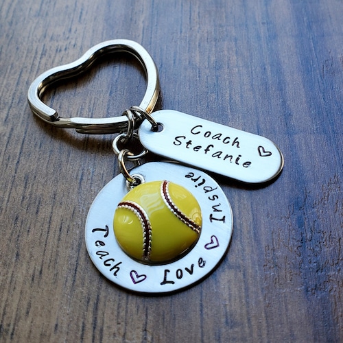 Softball Coach Gifts Softball Coach Keychain Coach Gift Etsy
