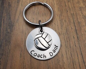 Volleyball Coach Gift,  Volleyball Coach Keychain, Coach Gift, Hand Stamped Personalized