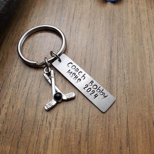 Ice Hockey Coach Gift, Ice Hockey Keychain, Personalized Ice Hockey Gift for Boys