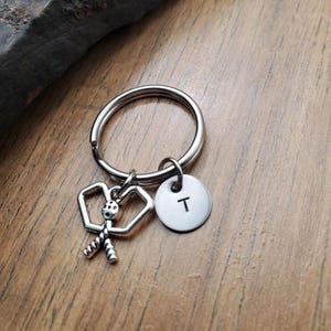 Personalized Pickleball Initial Keychain, Pickleball Gift, PickleBall Bag Tag Charm