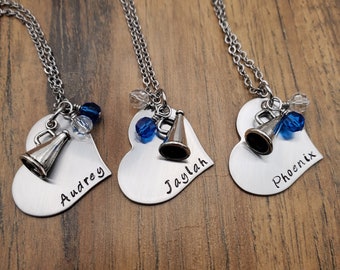 Cheerleader Necklace - Cheer Gift - Cheerleading Gifts - Cheerleader Gifts For Team - Hand Stamped Personalized