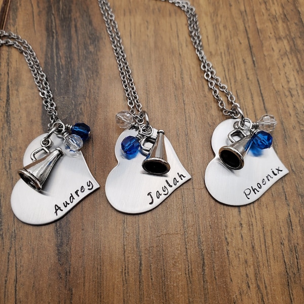 Cheerleader Necklace - Cheer Gift - Cheerleading Gifts - Cheerleader Gifts For Team - Hand Stamped Personalized