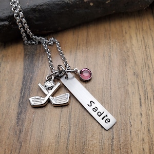 Golf Necklace, Golfer Gift, Personalized Woman Golf Team Gift for Girls