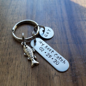 My Best Catch Fishing Keychain - Anniversary Gift - Fishing Keychain - Boyfriend Keychain -  Boyfriend Gift - Husband Gift