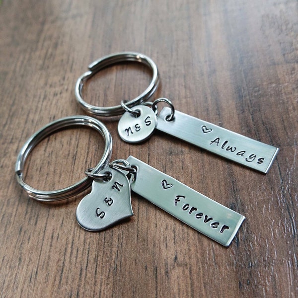 Gift for Boyfriend, Anniversary Gifts for Boyfriend, Couples Keychain, Always and Forever Keychains