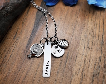 Basketball Necklace for Girls, Personalized Team Gift, Basketball Jewelry