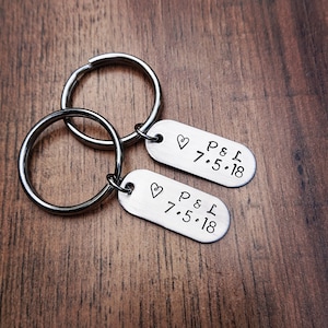 Couple Keychains, Anniversary Gifts, Boyfriend Gift, Personalized Gift for Her