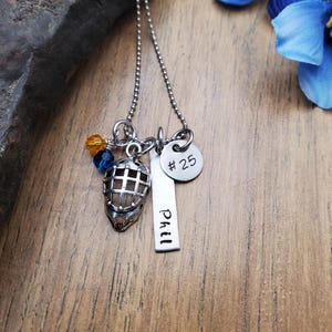 Personalized Hockey Goalie Necklace, Goalie Mom Gifts, Ice Hockey Jewelry