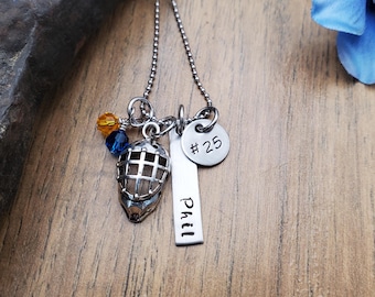 Personalized Hockey Goalie Necklace, Goalie Mom Gifts, Ice Hockey Jewelry