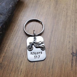 Dirt Bike Keychain, Motocross Dirt Bike Gifts, Personalized Bike Gift
