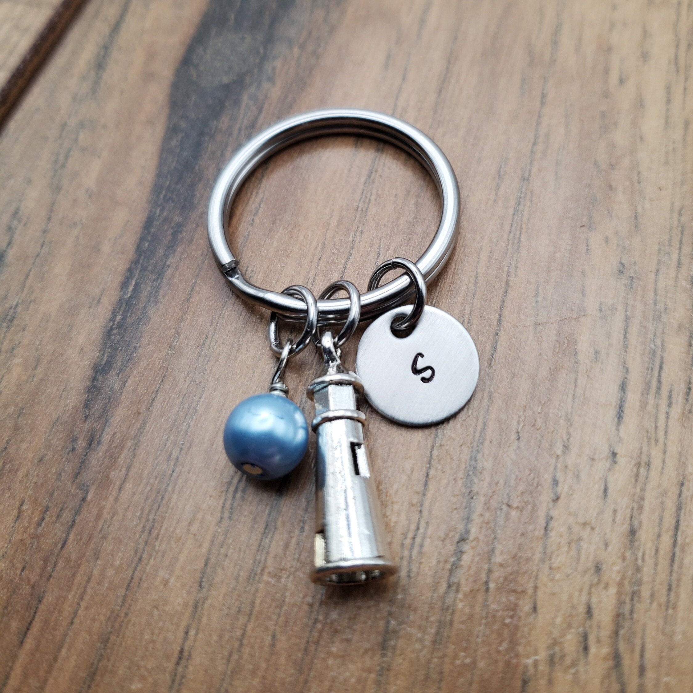 Lighthouse Keychain, Lighthouse Gift, Beach Key Ring, Personalized Key ...