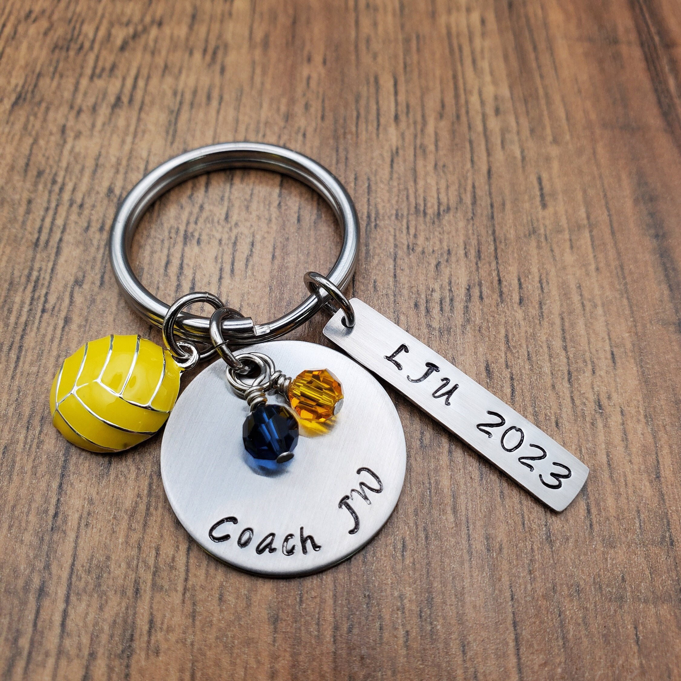 Water Polo Coach Gift Water Polo Keychain Hand Stamped