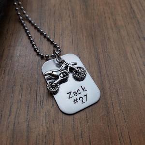 Motocross Necklace, Personalized Dirt Bike gift, Dirt Bike Jewelry