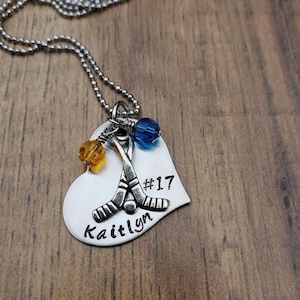 Ice Hockey Necklace, Hockey Gift for Girls, Personalized Senior Team Gifts