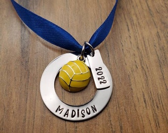 Hand Stamped Personalized Water Polo Christmas Ornament, Christmas Team Gift, Water Polo Coach Gift