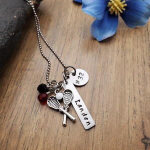 Personalized Lacrosse Necklace, Lacrosse Gifts for Girls, Lax Gifts, Senior Night Team Gift