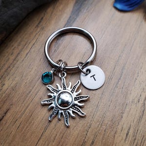 Sun Keychain, Sun Gift, Personalized Sunshine Charm Key Ring, Bag Charm