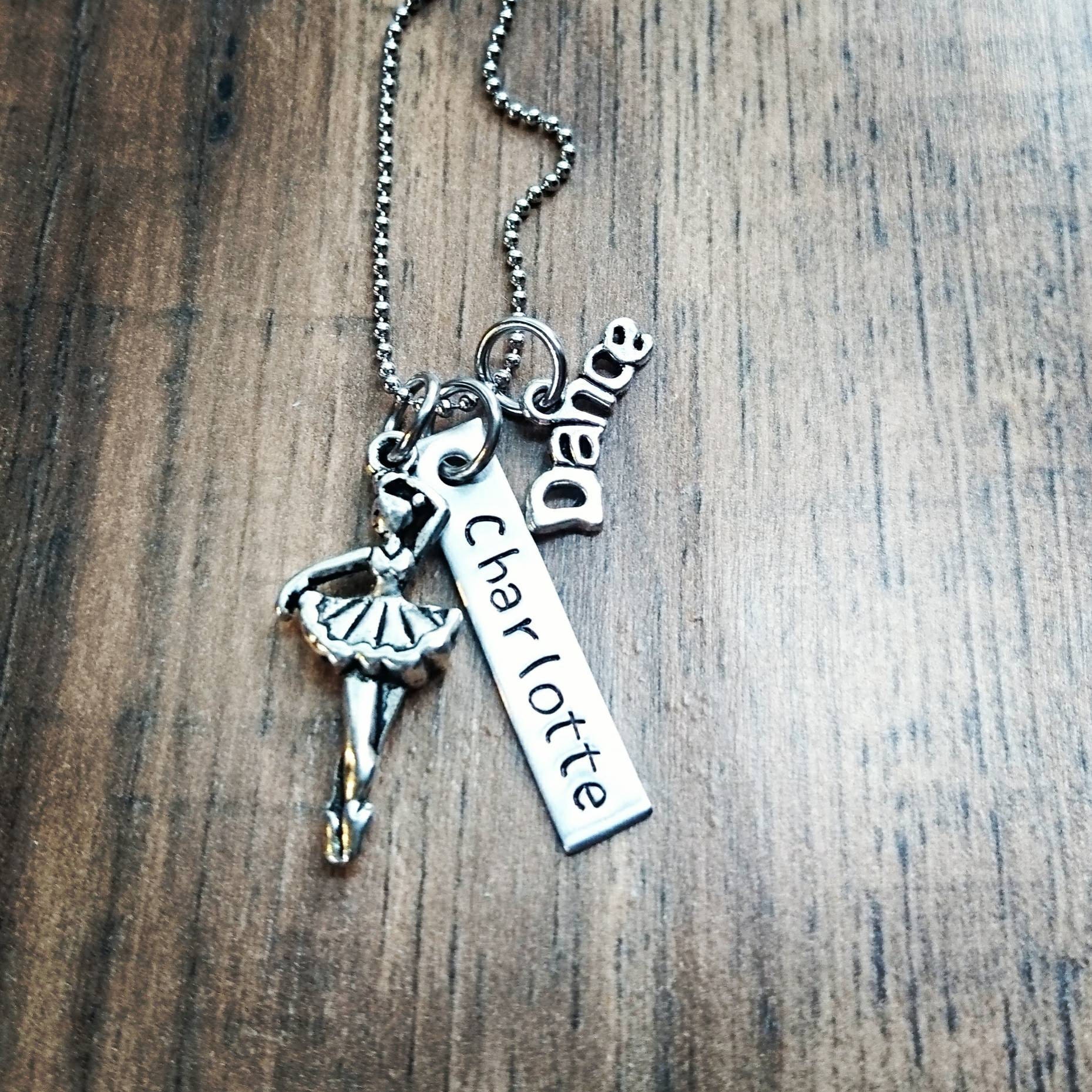 Hand Stamped Personalized Dance Necklace Dance Gifts