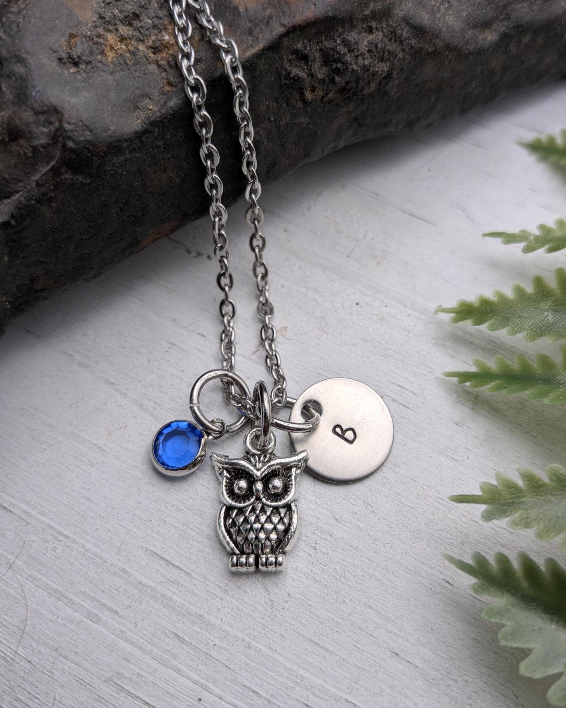 Personalized Dainty Owl Necklace / Owl Gifts / Nature Wildlife Jewelry