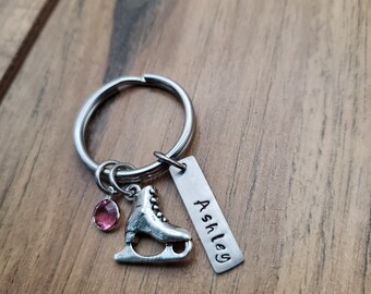 Ice Skater Keychain Gift, Personalized Ice Skating Bag Charm, Figure Skater