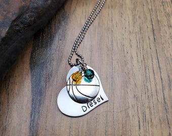 Basketball Necklace for Girls, Basketball Gift, Team Gifts, Personalized Basketball Jewelry