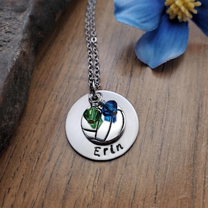 Volleyball Necklace, Volleyball Gift for Girls, Volleyball Gifts, Volleyball Senior Gift, Hand Stamped Personalized
