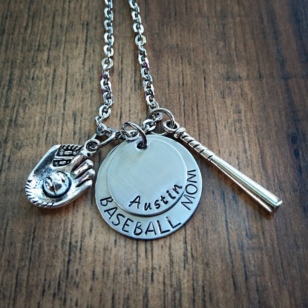Baseball Mom Necklace Personalized Baseball Team Mom Gift Etsy